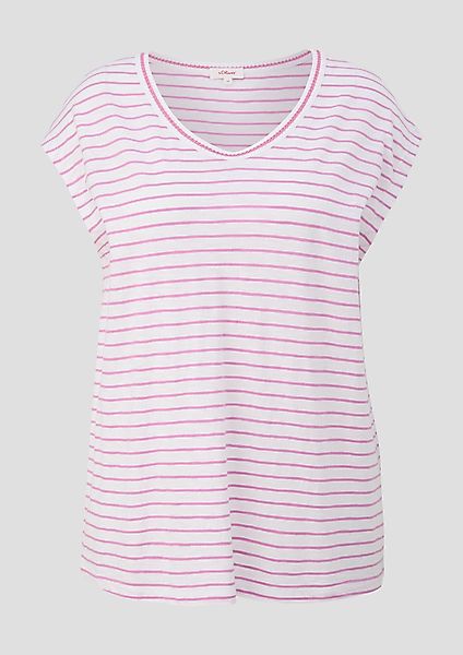 s.Oliver Kurzarmshirt T-Shirt mit V-Ausschnitt im günstig online kaufen