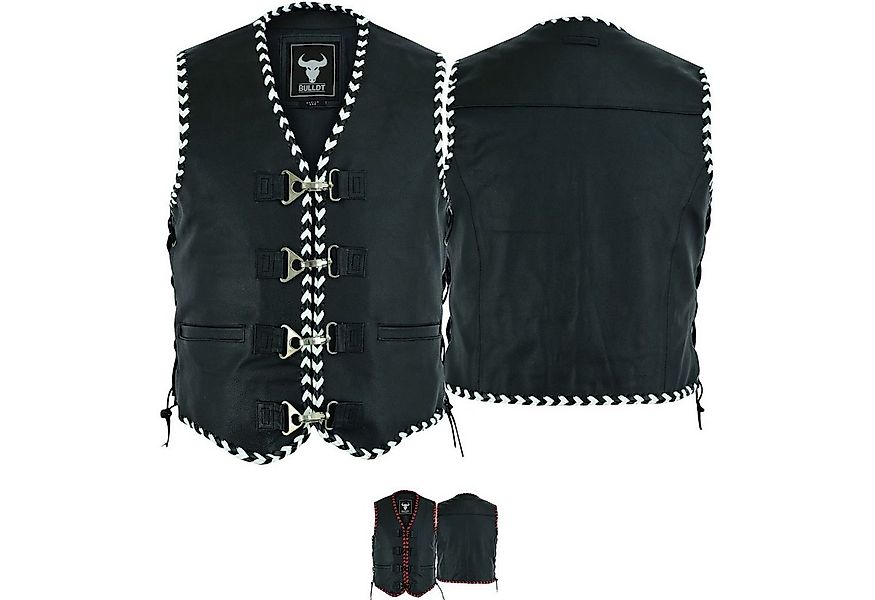 BULLDT Motorradweste BLD699 Leder Motorrad Kutte Karabiner Lederweste Biker günstig online kaufen