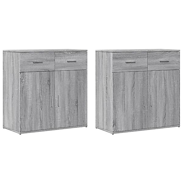 vidaXL Sideboards 2 Stk Grau Sonoma 79x38x80 cm Holzwerkstoff 3276621 günstig online kaufen