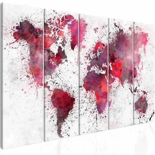 artgeist Wandbild Bloody Map (5 Parts) Narrow rot-kombi Gr. 200 x 80 günstig online kaufen