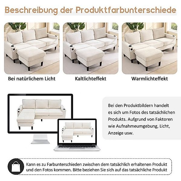 STILVORA Schlafsofa L-form Ecksofa mit USB- und Typ-C-Anschlüssen,couch woh günstig online kaufen