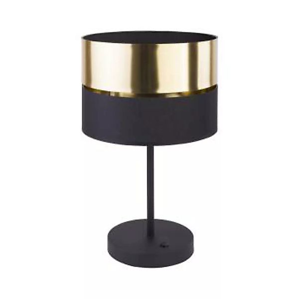 Tischlampe Schwarz Gold 45 cm Modern Stoff Metall E27 günstig online kaufen