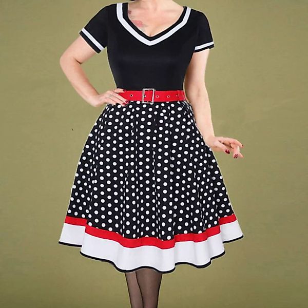 AFAZ New Trading UG Sommerkleid Kleider Damen 50er Jahre Vintage Kurzarm V- günstig online kaufen