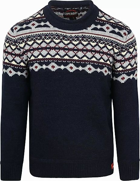 Superdry Fairisle Sweater Navy - Größe XL günstig online kaufen