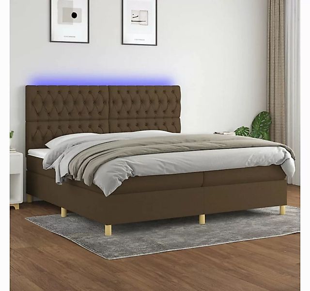 vidaXL Boxspringbett Bett Boxspringbett mit Matratze & Topper & LED (200 x günstig online kaufen