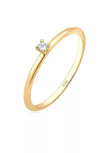 Elli DIAMONDS Diamantring "Verlobung Solitär Diamant (0.015 ct.) 585 Gelbgo günstig online kaufen