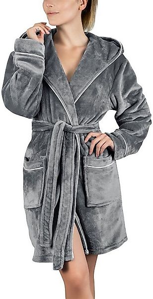 Gräfenstayn Damenbademantel Bademantel Damen flauschig Kapuze Kuschelfleece günstig online kaufen