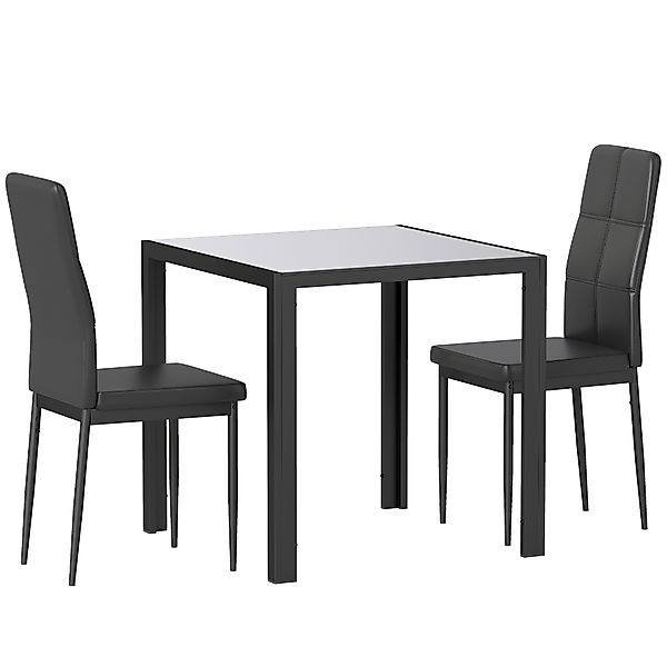 HOMCOM Essgruppe Esstisch mit 4 Stühlen Platzsparend Esszimmergruppe Sitzgr günstig online kaufen