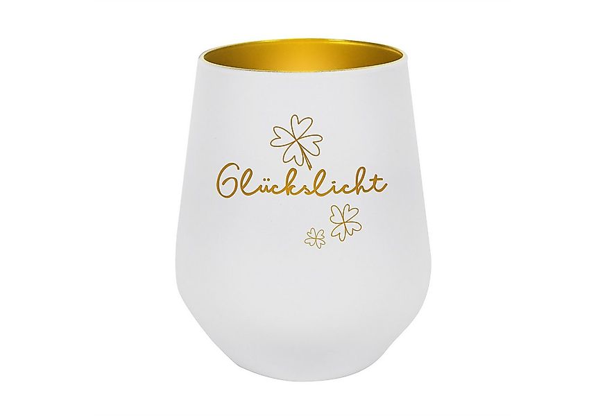 Herz & Heim Windlicht graviert mit Motiv "Glückslicht" - Teelicht als Dekor günstig online kaufen