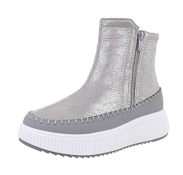 Ital-Design Damen Freizeit Plateaustiefelette (87214650) Flach Plateaustief günstig online kaufen