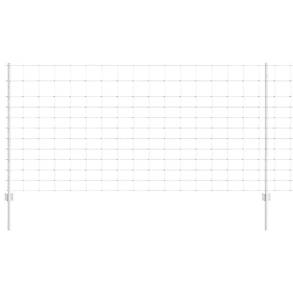 vidaXL Zaun mit Pfosten Silber 1,2 x 50 m Stahl 3337152 günstig online kaufen
