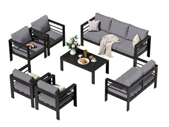 MeXo Gartenlounge-Set Terrassenmöbel Set 8-10 Personen günstig online kaufen