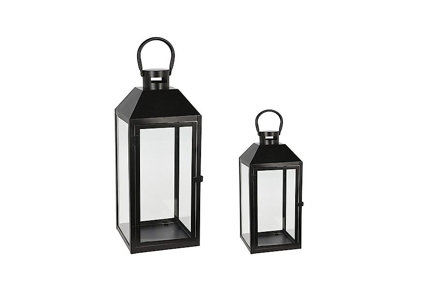 Mojawo Laterne 2er Set Gartenlaternen Laternen Metall Windlicht Schwarz H23 günstig online kaufen