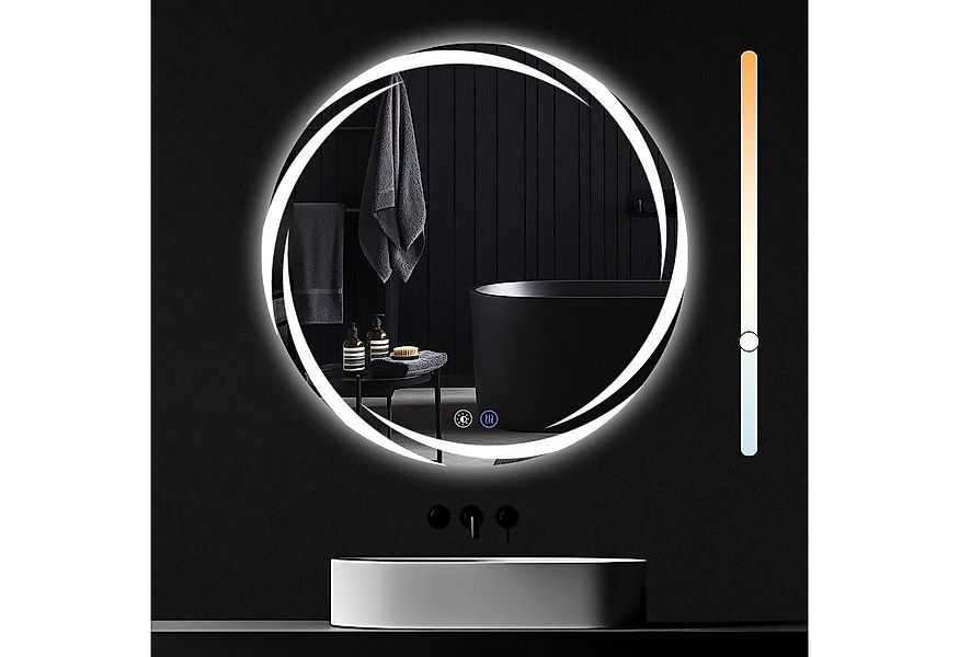 Nettlife Wandspiegel LED spiegel mit Beleuchtung Rund 80cm, zimmerspiegel m günstig online kaufen