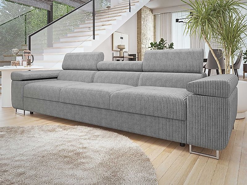 MIRJAN24 Sofa Torezio 3 Cord, Einstellbare Kopfstützen, 263x102x70-90 cm günstig online kaufen