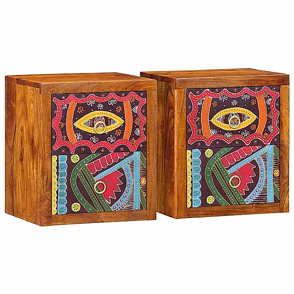 vidaXL Nachttisch 2 Stk Braun 35 x 30 x 40 cm Akazie Massivholz 4016520 günstig online kaufen