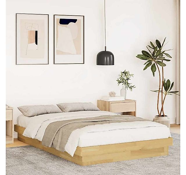 vidaXL Bett, Massivholzbett ohne Matratze 120x200 cm Eichenholz günstig online kaufen