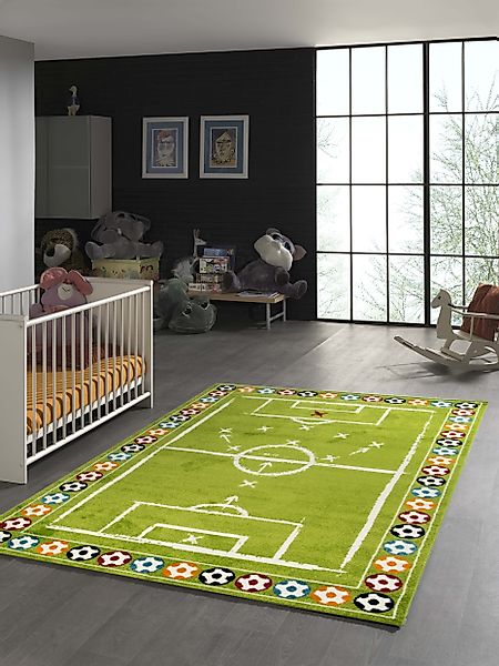 TeppichHome24 Kinderteppich Kinderteppich Teppich Fußball in günstig online kaufen