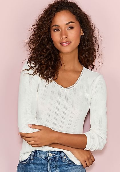 Vivance Langarmshirt (2er-Pack) aus weichem Pointelle-Strick günstig online kaufen