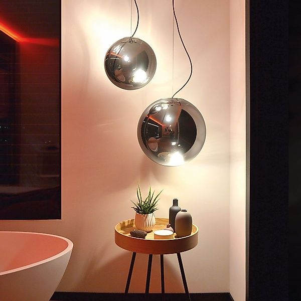 s.luce Pendelleuchte Pendelleuchte Sphere Glaskugel Chrom, günstig online kaufen