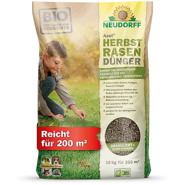 Neudorff Rasendünger Azet HerbstRasenDünger 10 kg, zur effektiven Bodenverb günstig online kaufen