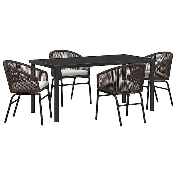 vidaXL Garten Essgruppe 5-Tlg Braun Poly Rattan 3379355 günstig online kaufen
