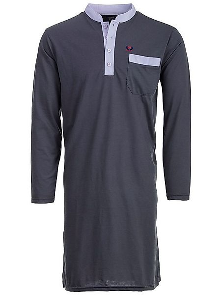 Henry Terre Nachthemd Nachthemd Langarm - Stehkragen Unifarben günstig online kaufen