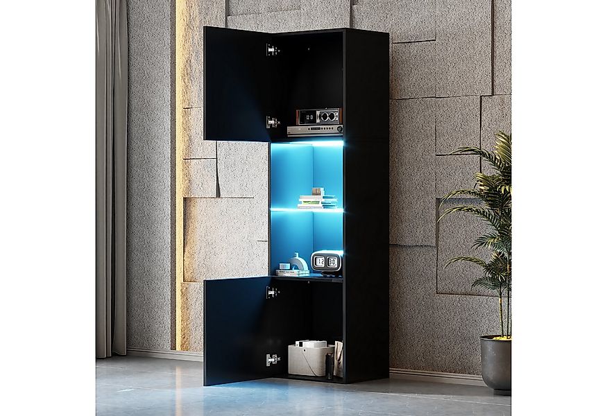 OKWISH Vitrine Vitrinenschrank in Hochglanz (Highboard, Aufbewahrungsschran günstig online kaufen