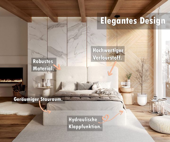 FDM Polsterbett Bettrahmen Bettgestell 90x200, 120x200, günstig online kaufen