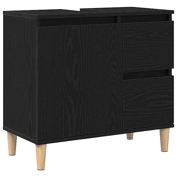vidaXL Badezimmerspiegelschrank Waschbeckenunterschrank Schwarz Eiche 65x33 günstig online kaufen