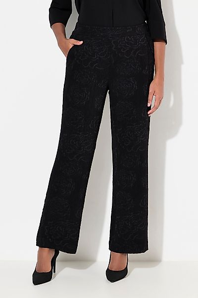 Ulla Popken Funktionshose Jacquard-Jerseyhose Blüten weites günstig online kaufen