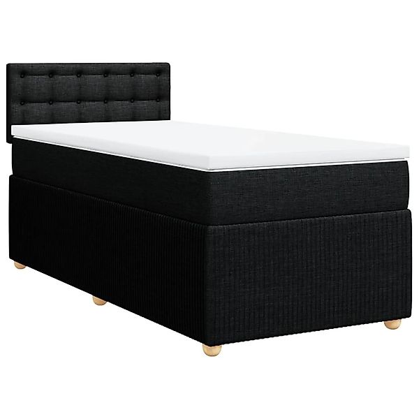 vidaXL Bettgestell Boxspringbett mit Matratze Schwarz 100x200 cm Stoff Bett günstig online kaufen