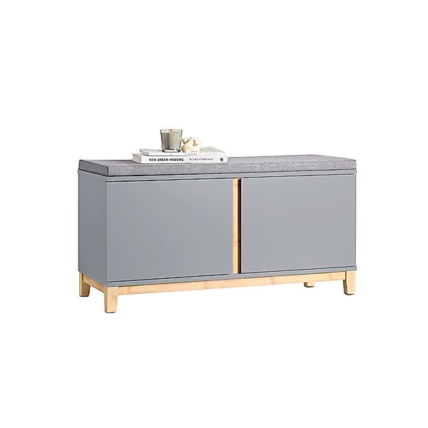 SoBuy Schuhbank mit Sitzfläche Sitzbank mit Stauraum Hellgrau FSR117-HG günstig online kaufen