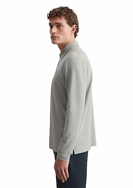 Marc O'Polo Langarm-Poloshirt aus weichem Bio-Baumwoll-Viskose-Mix günstig online kaufen