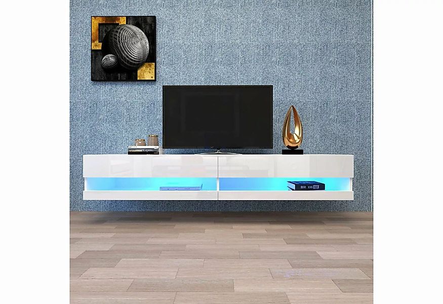 WISHDOR TV-Schrank LED TV Lowboard,Wandmontierter,TV-Ständer (mit LED-Beleu günstig online kaufen