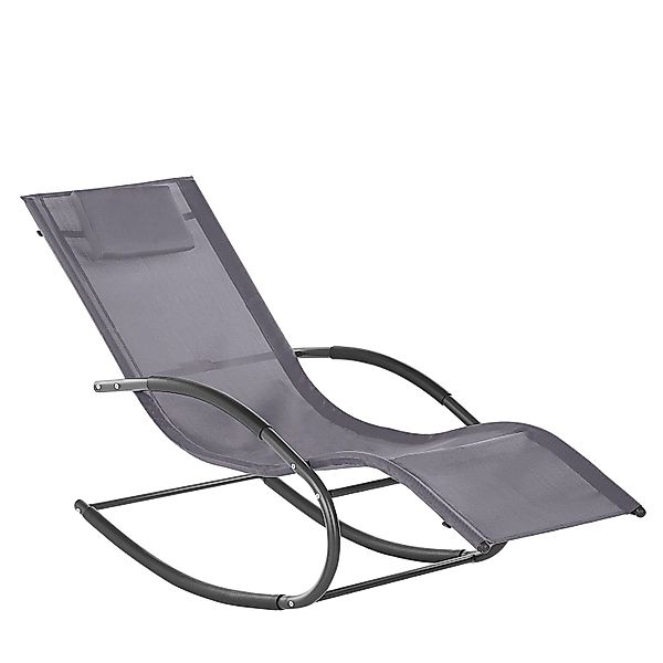 Beliani Gartenliege Grau Schwarz 155x60x90 günstig online kaufen