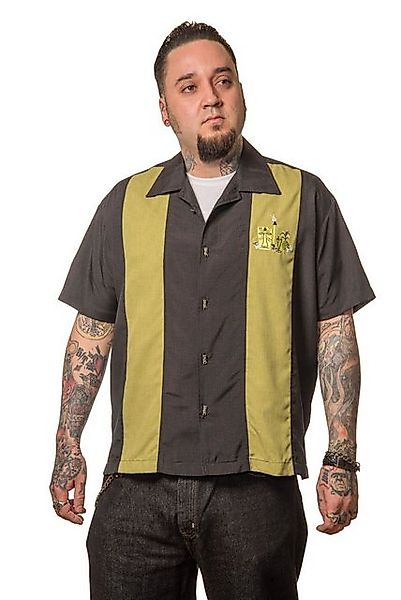 Steady Clothing Kurzarmhemd The Mickey Schwarz Retro Vintage Bowling Shirt günstig online kaufen
