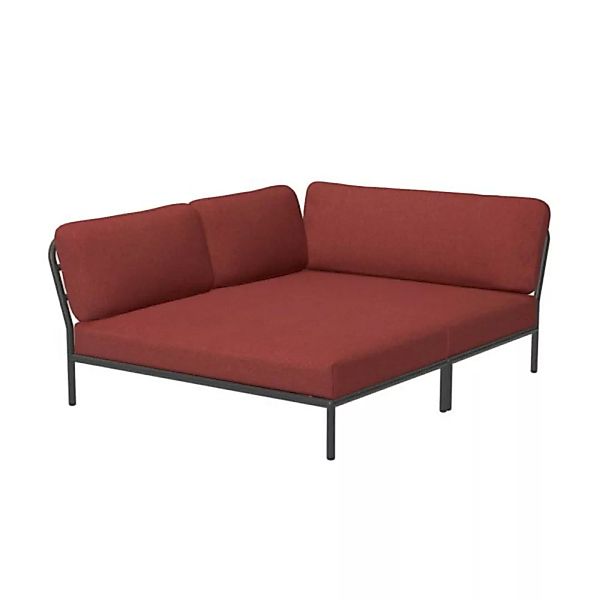 LEVEL Outdoor Eck-Sofa Lounge-Modul 5 Scharlachrot Dunkelgrau Links günstig online kaufen