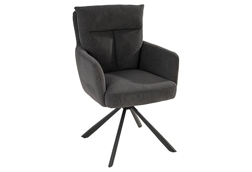 Home4You Polsterstuhl, Dunkelgrau, Cordbezug, Metallgestell, (1 St), 180 Gr günstig online kaufen