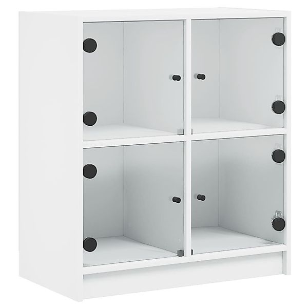 vidaXL Beistellschrank Beistellschrank mit Glastüren Weiß günstig online kaufen