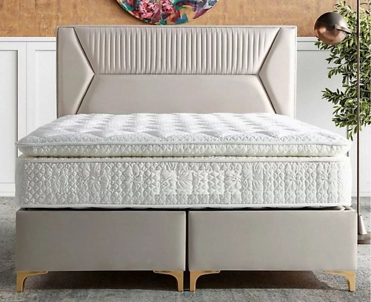 Casa Padrino Bett Casa Padrino Luxus Doppelbett Grau / Gold - Verschiedene günstig online kaufen