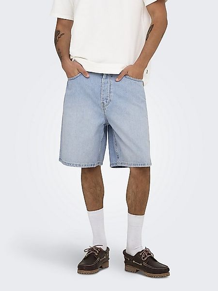 pieces Jeansshorts – Herren Jeansshorts mit Knopfleiste im Denim Look günstig online kaufen