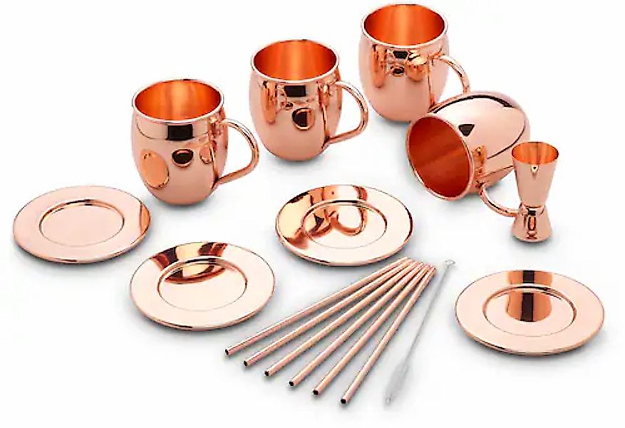 ECHTWERK Becher, (Set, 13 tlg.), Kupferbecher Set, Cocktailgläser, Außenflä günstig online kaufen