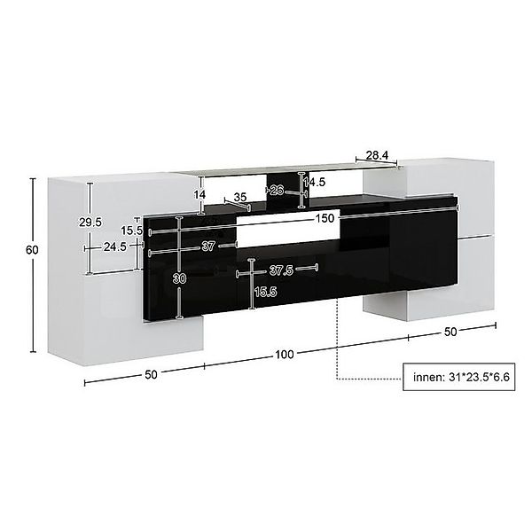 Furnishings Home TV-Schrank Modernes Design Stilvoller TV-Schrank bringen L günstig online kaufen