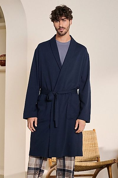 Next Herrenbademantel Leichter Bademantel mit Wabenstruktur, Baumwolle, Pol günstig online kaufen