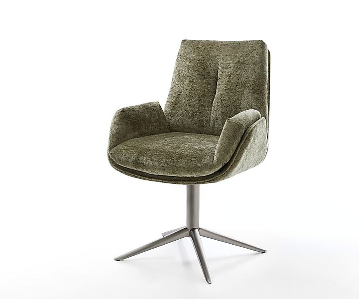 Drehstuhl Clea-Flex Chenille Silbergrau Fußkreuz Graphit 360° drehbar Wippf günstig online kaufen