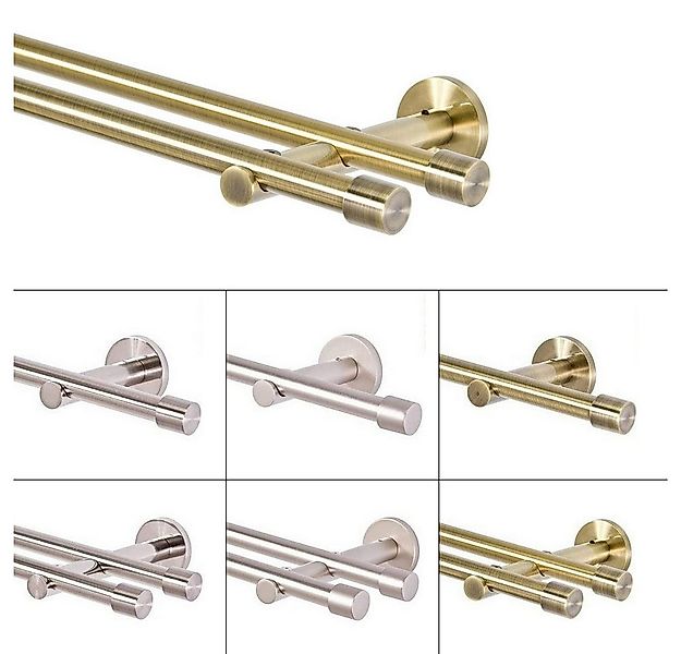 MDEKOR Gardinenstange komplette Ø 16 mm mit Endkappen, kürzbar, Wandmontage günstig online kaufen