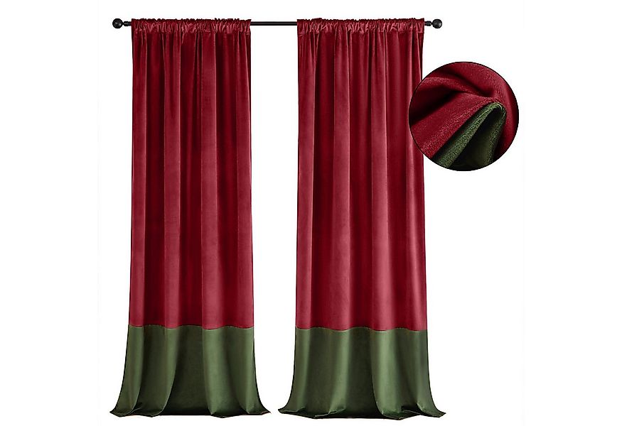 Jibenhome Vorhang Verdunklungsvorhang Blickdicht Samtvorhang Kräuselband St günstig online kaufen