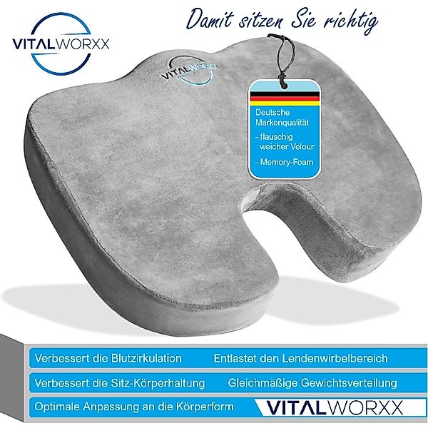 VITALWORXX Steißbeinkissen Orthopädisches Sitzkissen ideal für günstig online kaufen