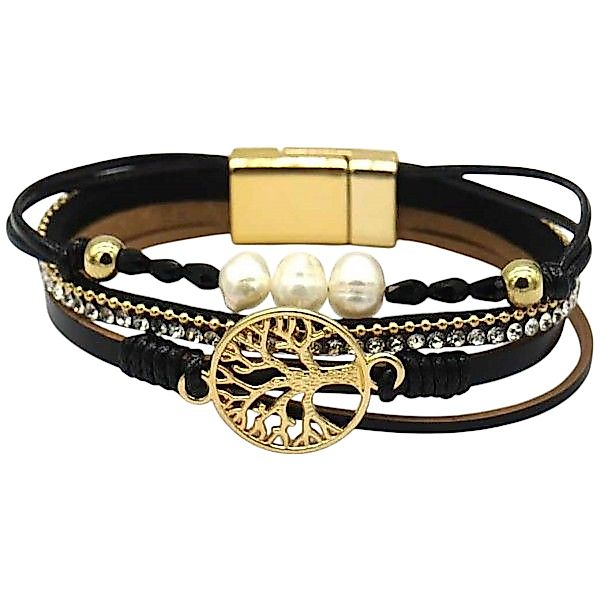 KARMA Armband Damen PU Leder mehrreihig günstig online kaufen